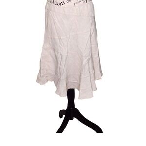 DKNY Jeans Linen Blend Skirt | Size 10 Petite | Beige Casual Summer Style